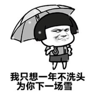从现在开始不洗头只为圣诞节的时候给你下场雪表情包